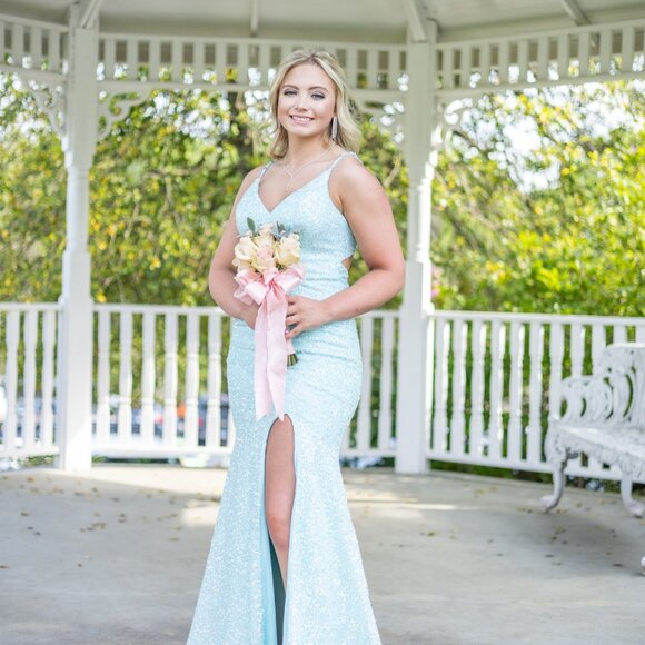 Tiffany Illusion Prom Dress - Picture 1 of 3